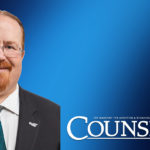 Pete Nielsen, against a blue background, and the Counselor logo on the lower right