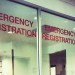 a photo of an emergency room door