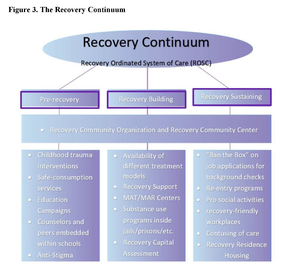 Figure 3. The Recovery Continuum. Source: California Consortium of Addiction Programs and Professionals