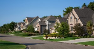 a photo of a row of houses along a street