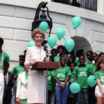 Nancy Reagan at a "Just Say No" Rally at The White House, 5/22/1986